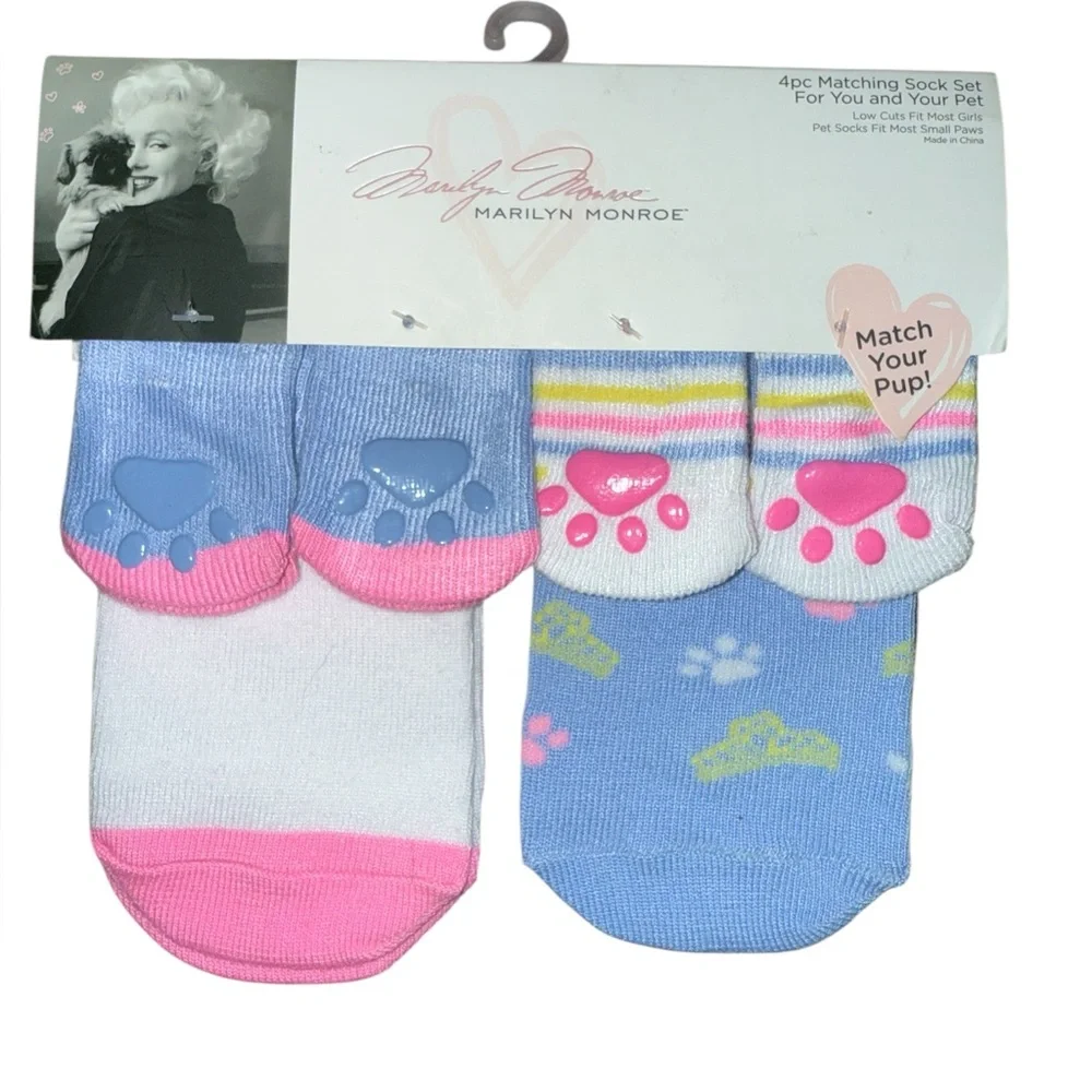 Marilyn Monroe Matching Pet and Owner Socks (small pet) 3 sets of 2 each new nwt